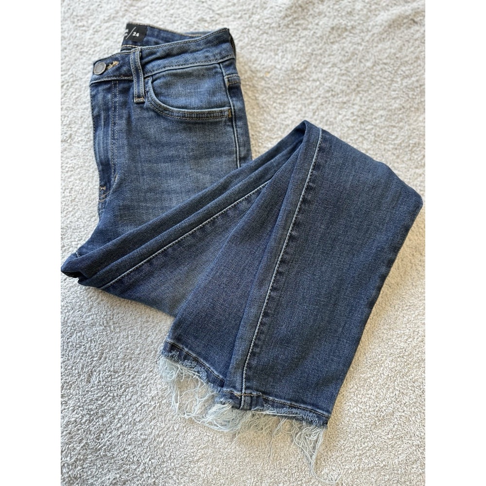 Just Black‎ Denim Jeans Womens 24 Dark Blue Skinny Distressed Ankle Mid Rise